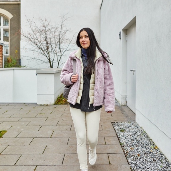 UNIQLO Fluffy Yarn Fleece Full-Zip Jacket Lilac Sz S - Picture 9 of 9